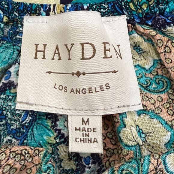 HAYDEN Los Angeles Cut Out Maxi Dress Size Medium Halter Patchwork Print - Picture 8 of 10